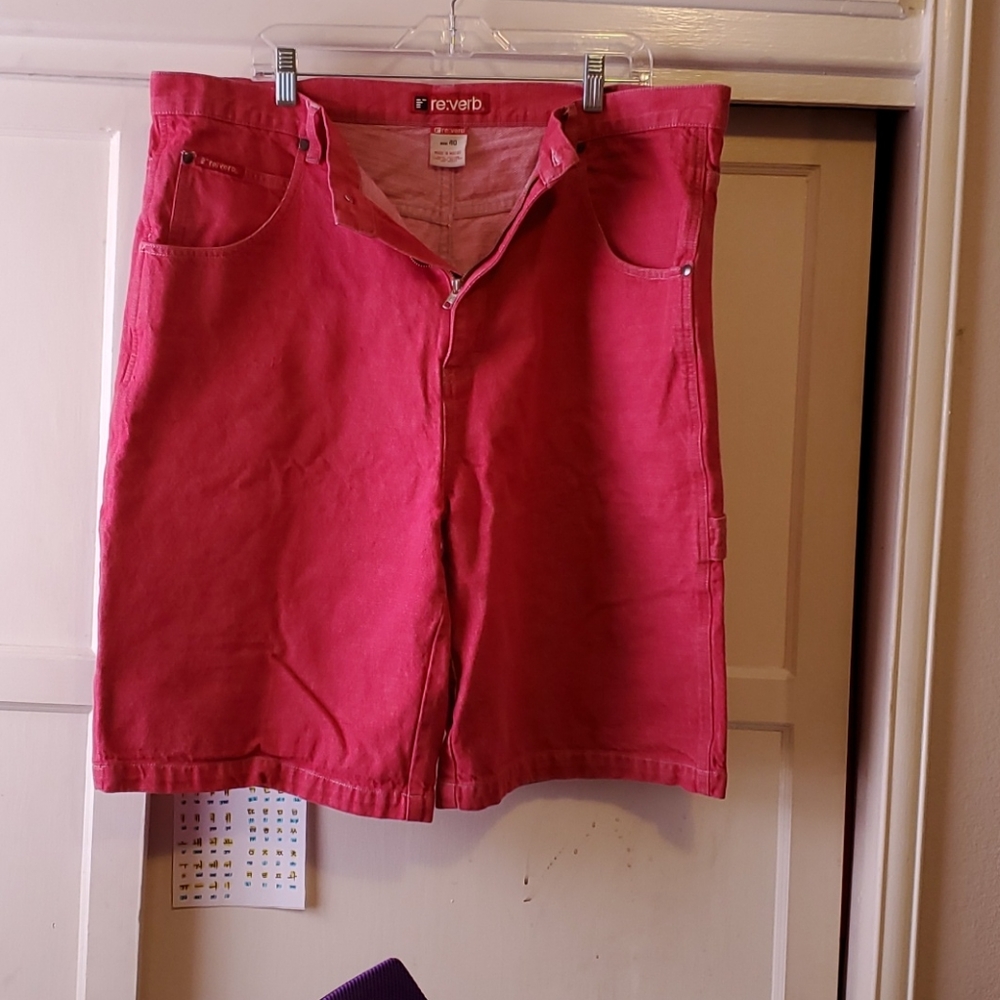 Reverb Red Denim Shorts